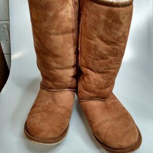 Vintage Australian Made UGG Boots Sheepskin Suede Chestnut Brown Womens Size 9